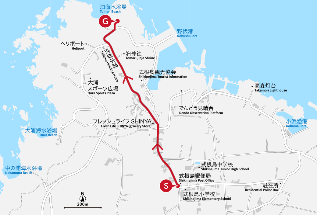 image:Niijima Village(Shikinejima) route map